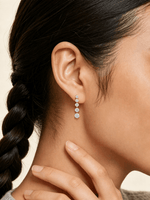 Lade Bild in die Galerieansicht, 18K Solid Yellow Gold Vertical Drop Link Lab‑Grown Diamond Earrings - LGG Jewelry
