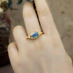 Lade Bild in die Galerieansicht, 1CT Pear Shape Blue Lab diamond Engagement Ring - LGG Jewelry