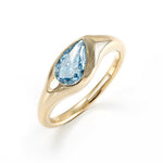 Lade Bild in die Galerieansicht, 1CT Pear Shape Blue Lab diamond Engagement Ring - LGG Jewelry