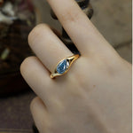 Lade Bild in die Galerieansicht, 1CT Pear Shape Blue Lab diamond Engagement Ring - LGG Jewelry