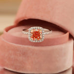 Lade Bild in die Galerieansicht, 2.04 Ct Radiant Cut Fancy Pink Lab Diamond Halo Engagement Ring - LGG Jewelry