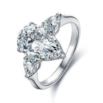 Lade Bild in die Galerieansicht, 3 Ct Pear Shape Lab Diamond Three-Stone Engagement Ring - LGG Jewelry