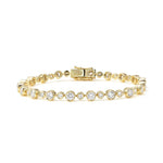 Lade Bild in die Galerieansicht, 3mm & 2mm Bezel Set Round Lab Grown Diamond Tennis Bracelet - LGG Jewelry