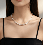 Lade Bild in die Galerieansicht, 3MM 3-Prong Lab Grown Diamond Tennis Necklace 14K Gold - LGG Jewelry