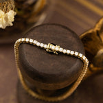 Lade Bild in die Galerieansicht, 3MM 4 Prong Basket Lab Diamond Tennis Bracelet 14K 18K Gold DEF VS - LGG Jewelry