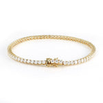 Lade Bild in die Galerieansicht, 3MM 4 Prong Basket Lab Diamond Tennis Bracelet 14K 18K Gold DEF VS - LGG Jewelry