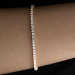 Lade Bild in die Galerieansicht, 3MM 4 Prong Basket Lab Diamond Tennis Bracelet 14K 18K Gold DEF VS - LGG Jewelry