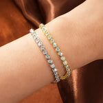 Lade Bild in die Galerieansicht, Bezel Set Basket DEF VS Lab Diamond Tennis Bracelet 14K 18K Gold - LGG Jewelry