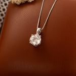 Lade Bild in die Galerieansicht, Classic 1.5ct Round Cut Lab Diamond Four Prongs Pendant Necklace - LGG Jewelry