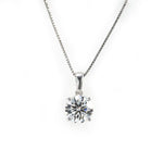 Lade Bild in die Galerieansicht, Classic 1.5ct Round Cut Lab Diamond Four Prongs Pendant Necklace - LGG Jewelry