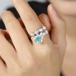 Lade Bild in die Galerieansicht, Pear Cut Lab Paraiba Crossover Engagement Ring - LGG Jewelry
