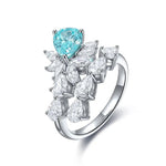 Lade Bild in die Galerieansicht, Pear Cut Lab Paraiba Crossover Engagement Ring - LGG Jewelry