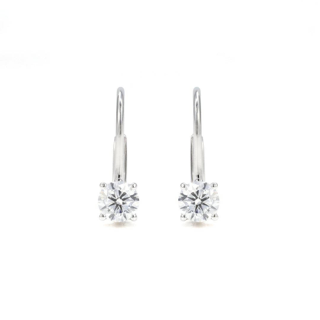 0.75CT Round Brilliant Diamond Drop Earrings in 14K White Gold - LGG Jewelry