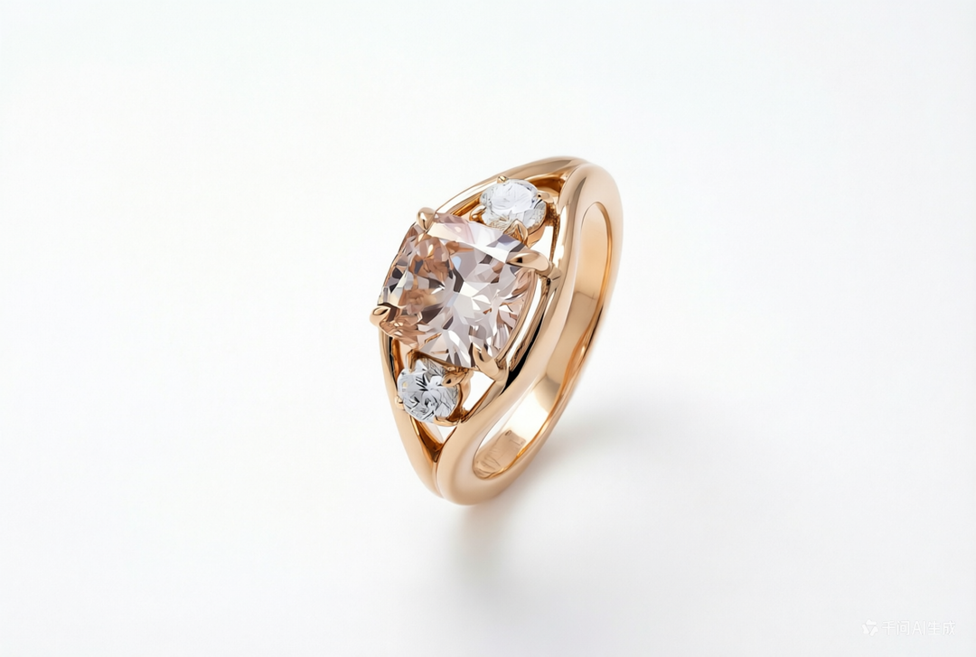3.09CT Pink Cushion Engagement Ring