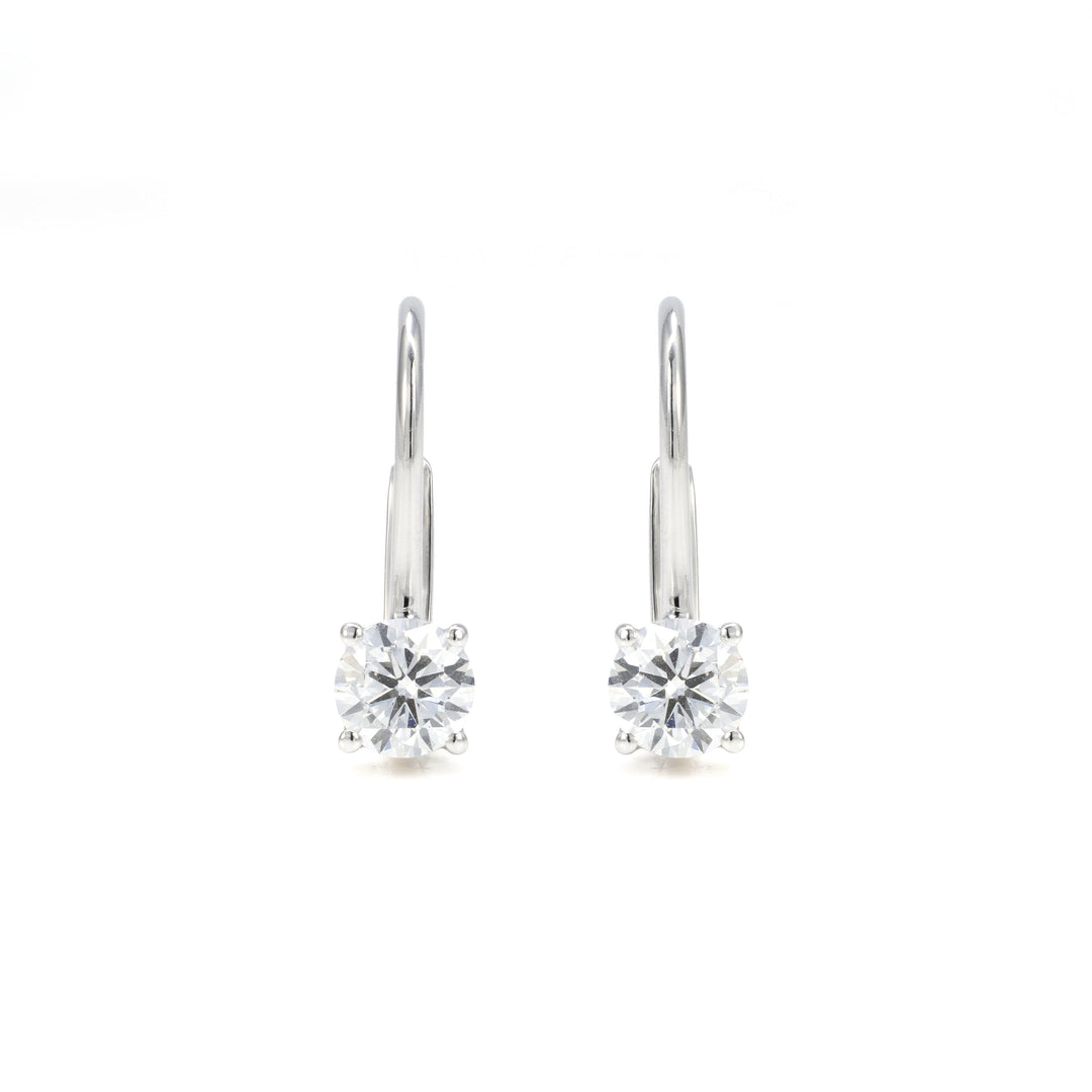 0.75CT Round Brilliant Diamond Drop Earrings in 14K White Gold