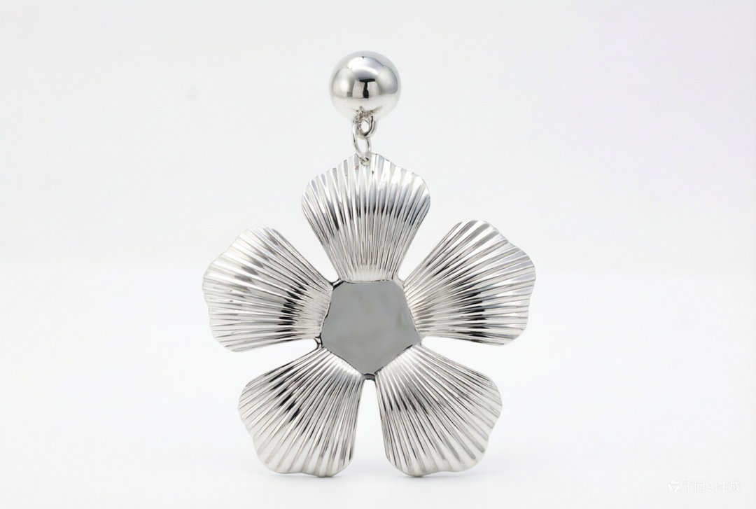 Sterling Silver Floral Statement Drop Earrings