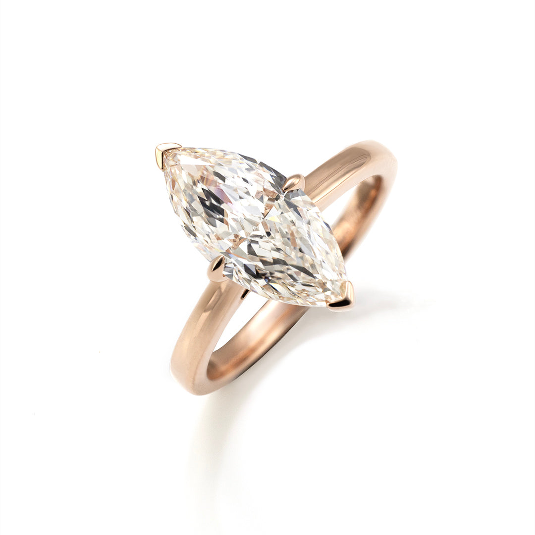 3CT Marquise Cut Lab Diamond Solitaire Engagement Ring