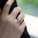 Lade Bild in die Galerieansicht, 1 CT Asscher Cut Lab Diamond Bezel Solitaire Engagement Ring - LGG Jewelry