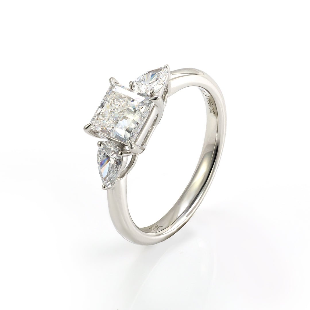 1 CT Princess Cut Lab Diamond Three-Stone Engagement Ring - LGG Jewelry