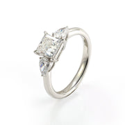 1 CT Princess Cut Lab Diamond Three-Stone Engagement Ring - LGG Jewelry