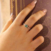 1.026 Ct Radiant Cut Fancy Green Lab Diamond Four Prongs Solitaire Engagement Ring - LGG Jewelry