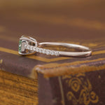 Load image into Gallery viewer, 1.026 Ct Radiant Cut Fancy Green Lab Diamond Four Prongs Solitaire Engagement Ring - LGG Jewelry
