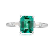 1.4 Ct Emerald Three-Stone Engagement Ring - LGG Jewelry