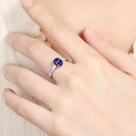Load image into Gallery viewer, 1.75 Ct Oval Cut Lab Blue Sapphire Four Prongs Engagement Ring - LGG Jewelry
