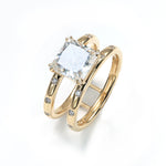 Load image into Gallery viewer, 3 CT Princess Cut Lab Diamond Four prongs Double-Band Ring
