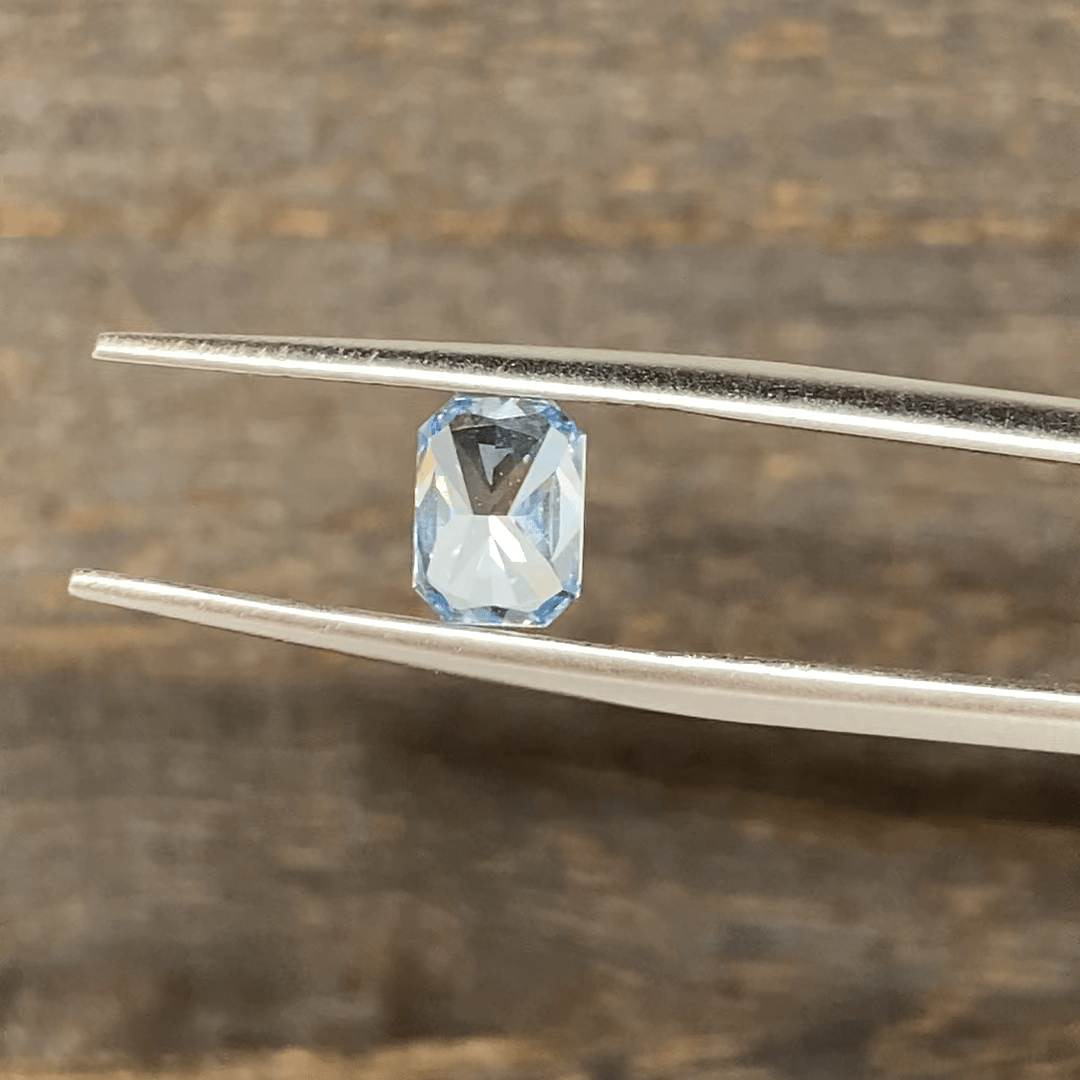 1.046 Ct Radiant Cut Fancy Blue Lab Diamond VS - LGG Jewelry