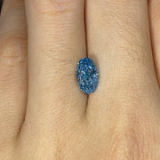 1.116 Ct Oval Cut Fancy Blue Lab Diamond VS - LGG Jewelry