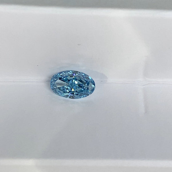 1.116 Ct Oval Cut Fancy Blue Lab Diamond VS - LGG Jewelry