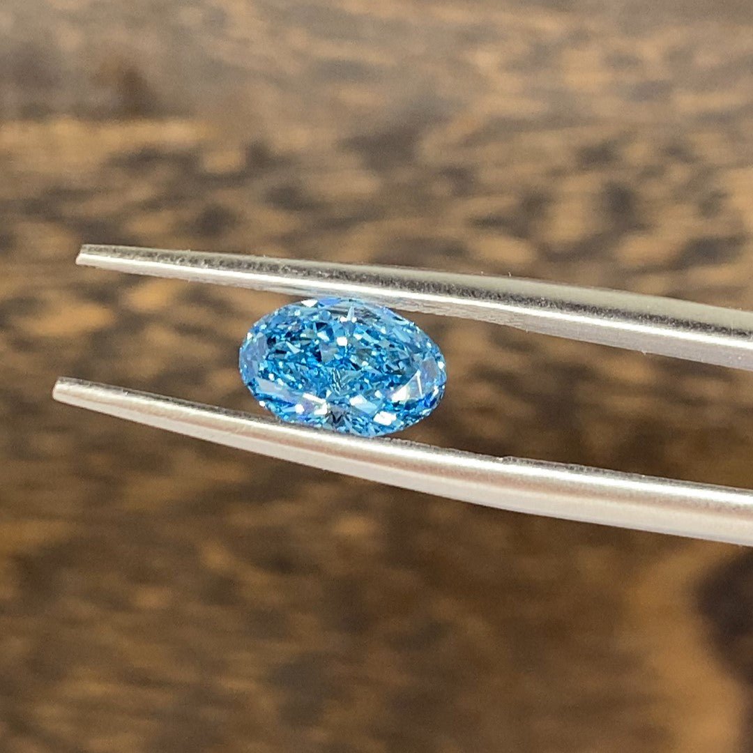 1.118 Ct Oval Cut Fancy Blue Lab Diamond VS1 - LGG Jewelry