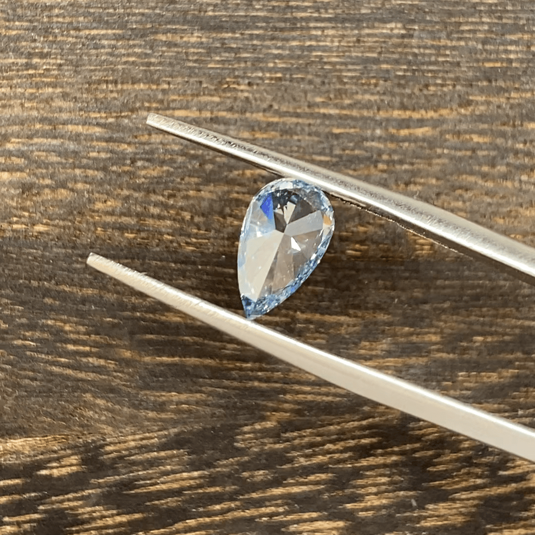 1.197 Ct Pear Cut Fancy Blue Lab Diamond VS1 - LGG Jewelry
