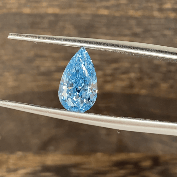 1.197 Ct Pear Cut Fancy Blue Lab Diamond VS1 - LGG Jewelry