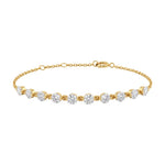Lade Bild in die Galerieansicht, Dainty Bezel‑Set Lab‑Grown Diamond Tennis Bracelet | Solid 18K Yellow Gold