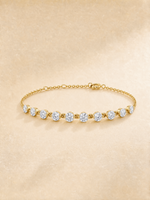 Lade Bild in die Galerieansicht, Dainty Bezel‑Set Lab‑Grown Diamond Tennis Bracelet | Solid 18K Yellow Gold