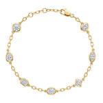 Load image into Gallery viewer, 18K Yellow Gold Mixed‑Cut Bezel‑Set Lab‑Grown Diamond Station Bracelet
