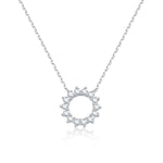 Charger l'image dans la visionneuse de galerie, 14K gold Sunflower open‑circle halo lab diamond necklace