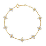 Load image into Gallery viewer, 18K Solid Yellow Gold Four‑Point Star Cluster Lab‑Grown Diamond Bracelet
