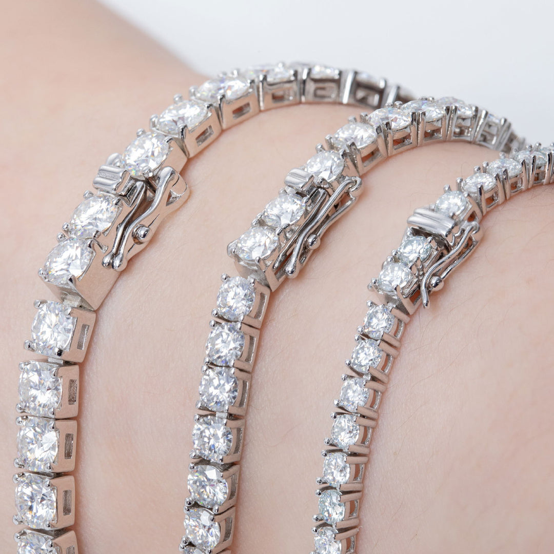14K Gold Round Cut Lab Grown Diamond 4 Prongs Tennis Bracelet - LGG Jewelry