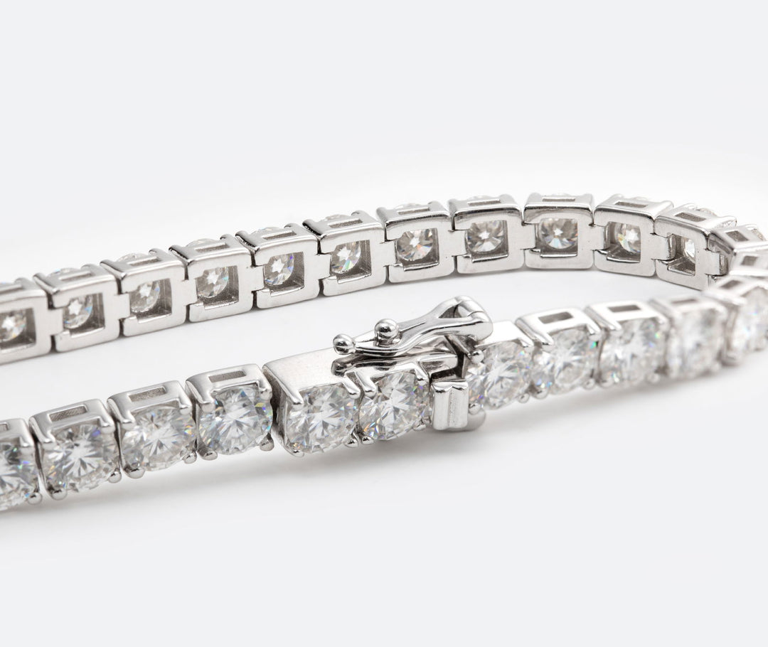 14K Gold Round Cut Lab Grown Diamond 4 Prongs Tennis Bracelet - LGG Jewelry