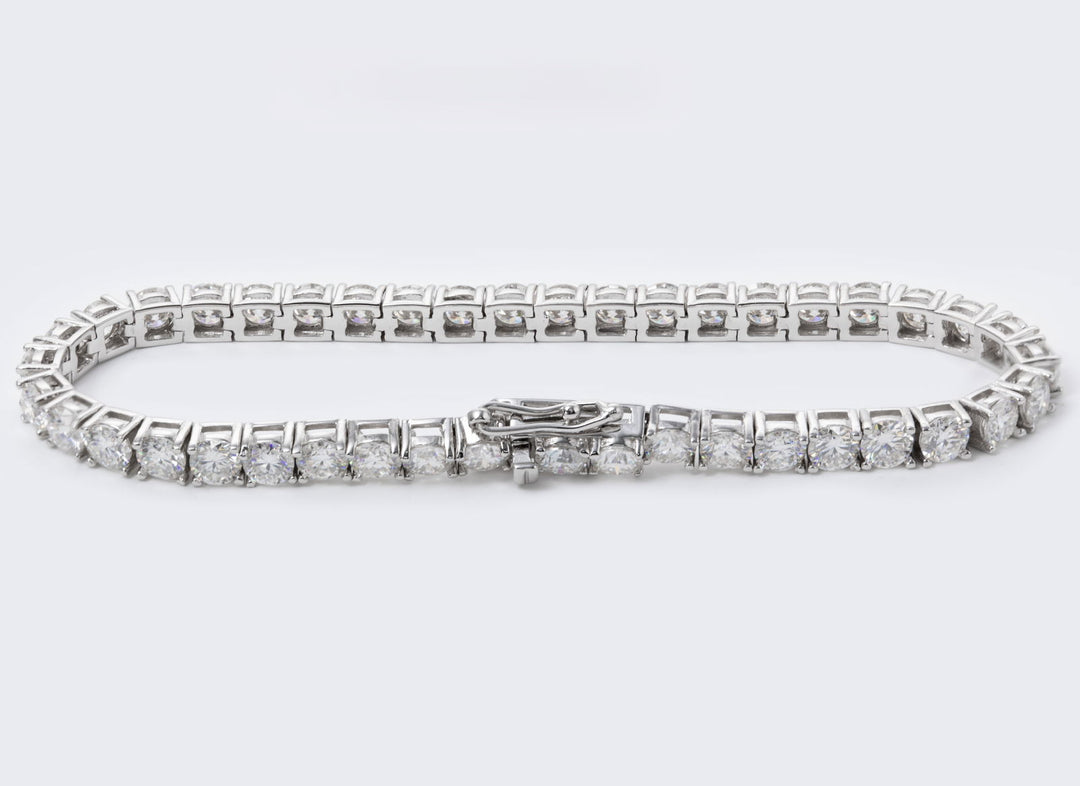 14K Gold Round Cut Lab Grown Diamond 4 Prongs Tennis Bracelet - LGG Jewelry