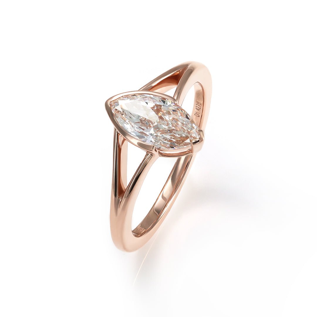1.5 Ct Marquis Shape Lab Diamond Solitaire Engagement Ring - LGG Jewelry