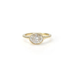 Lade Bild in die Galerieansicht, 1.5CT Oval Diamond Bezel Ring in 10K Yellow Gold - LGG Jewelry