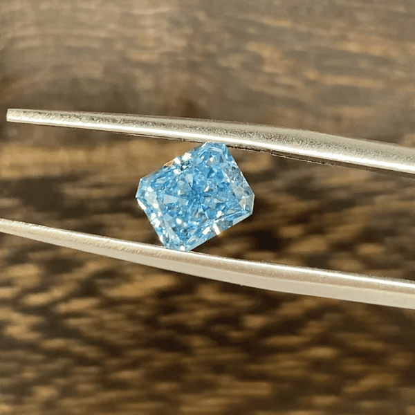 1.60 Ct Radiant Cut Fancy Blue Lab Diamond VS - LGG Jewelry