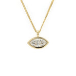 Lade Bild in die Galerieansicht, 1.61CT East-West Marquise Gold Wheat Chain Necklace in 14K Yellow Gold - LGG Jewelry