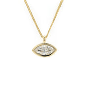 1.61CT East-West Marquise Gold Wheat Chain Necklace in 14K Yellow Gold - LGG Jewelry