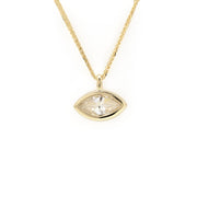 1.61CT East-West Marquise Gold Wheat Chain Necklace in 14K Yellow Gold - LGG Jewelry