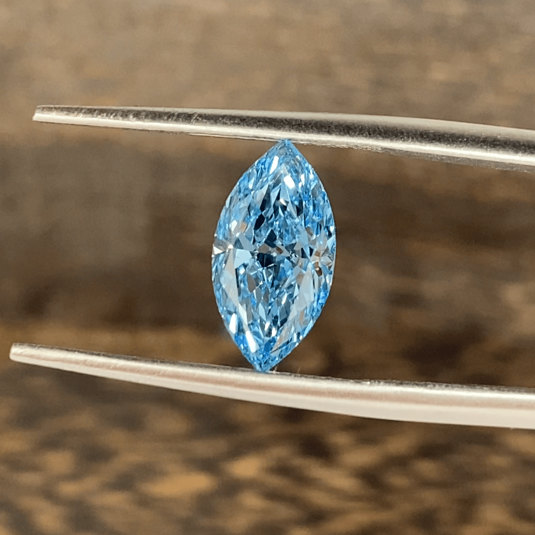 1.709 Ct Marquise Cut Fancy Blue Lab Diamond VS - LGG Jewelry